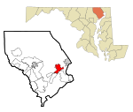 Harford County Maryland Incorporated and Unincorporated areas Aberdeen Highlighted